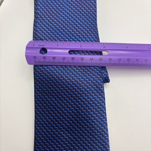 NWT Michael Kors Blue Pattern 100% Silk Tie - Picture 3 of 5